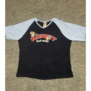 Rare VTG LOONEY TUNES Taz I'm Naughty but Nice T Shirt 2000s Blue Women's 18/20w